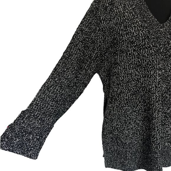 Athleta Shasta V-Neck Sweater Black Marl  Long Size M Wool Blend - Picture 7 of 9